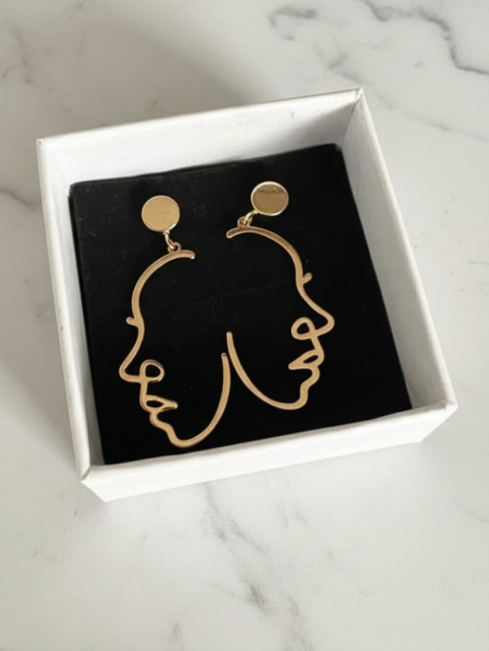 Face Outline Drop Earrings